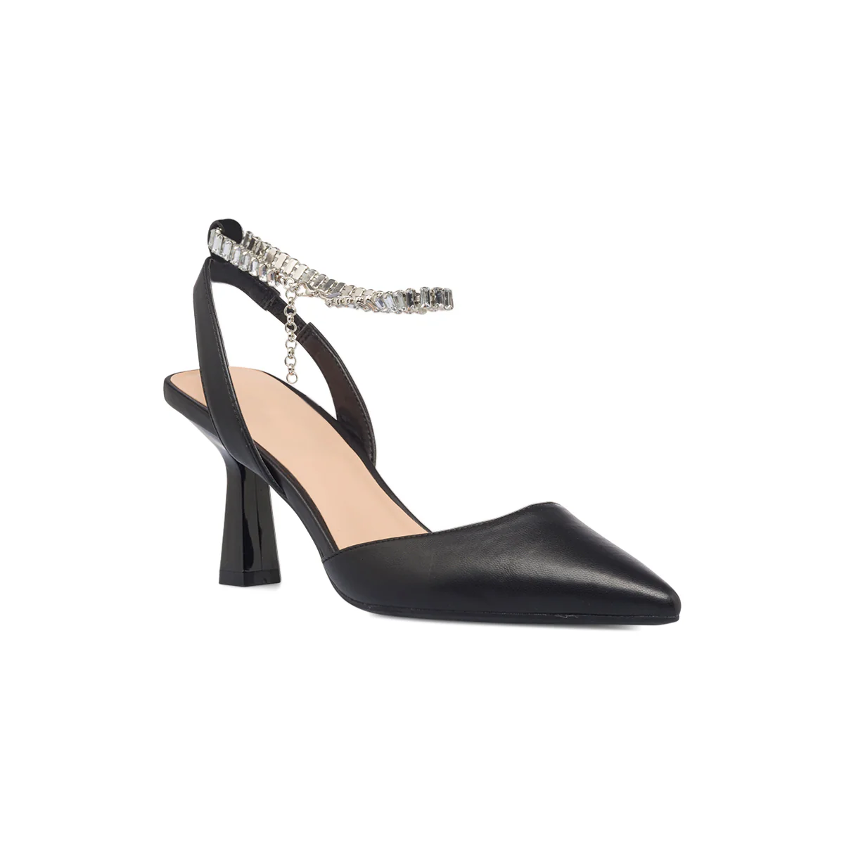 Décolleté slingback nere con catenina Lora Ferres - Image 5