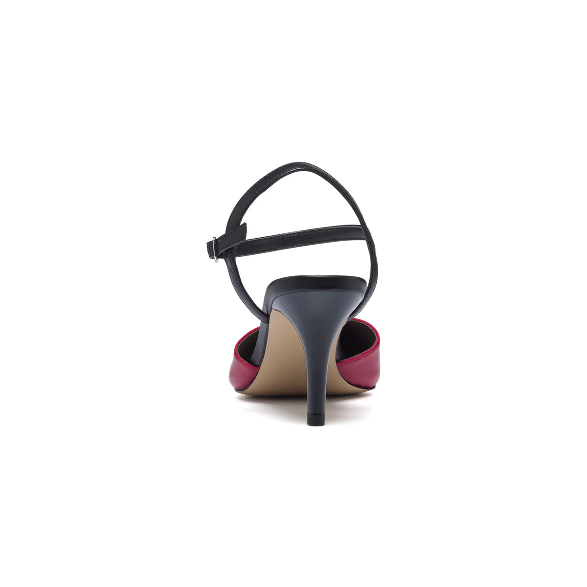 Décolleté slingback rosse e nere con tacco 7 cm Lora Ferres - Image 4