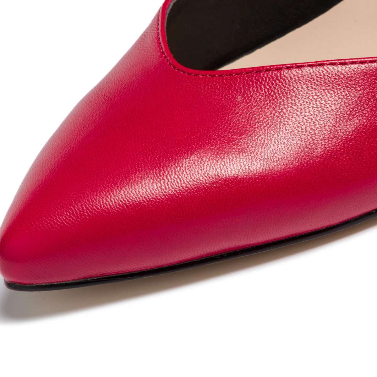 Décolleté slingback rosse e nere con tacco 7 cm Lora Ferres - Image 5