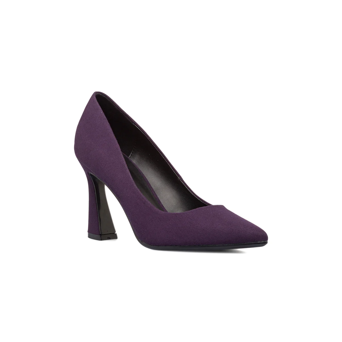 Décolleté viola in microfibra con tacco a campana 9 cm Lora Ferres - Image 5