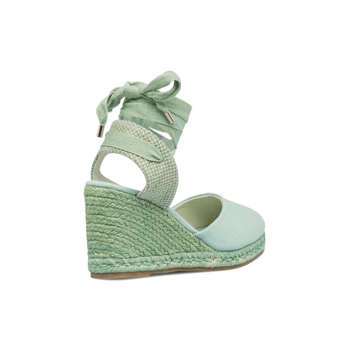 Espadrillas alla schiava verdi da donna con zeppa in corda 8 cm Lora Ferres - Image 4