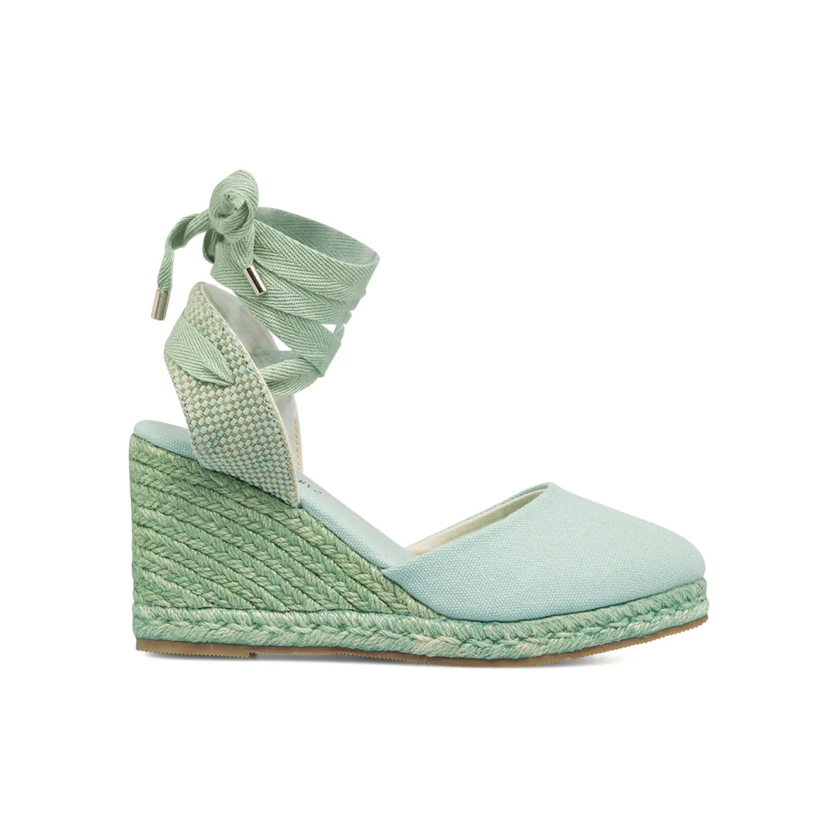 Espadrillas alla schiava verdi da donna con zeppa in corda 8 cm Lora Ferres - Image 5