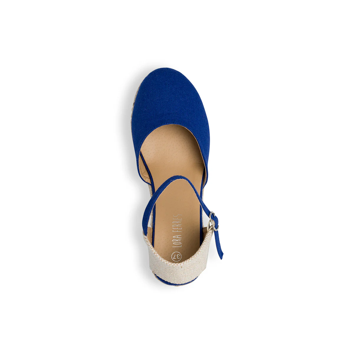 Espadrillas con zeppa blu da donna con suola in corda 6 cm Lora Ferres - Image 8