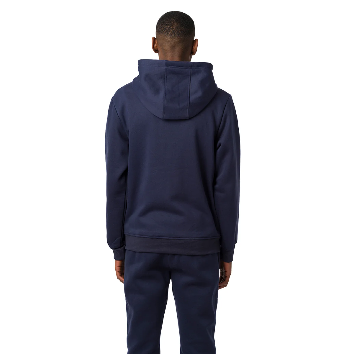 Felpa basic blu da uomo full zip con cappuccio e tasca a patta Marshall - Image 2