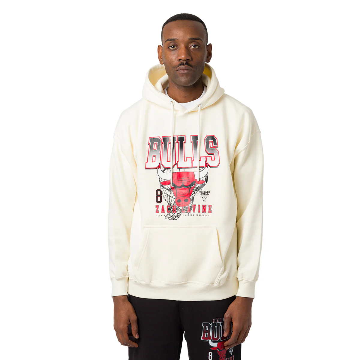 Felpa bianca off-white con cappuccio e logo da Uomo Chicago Bulls NBA