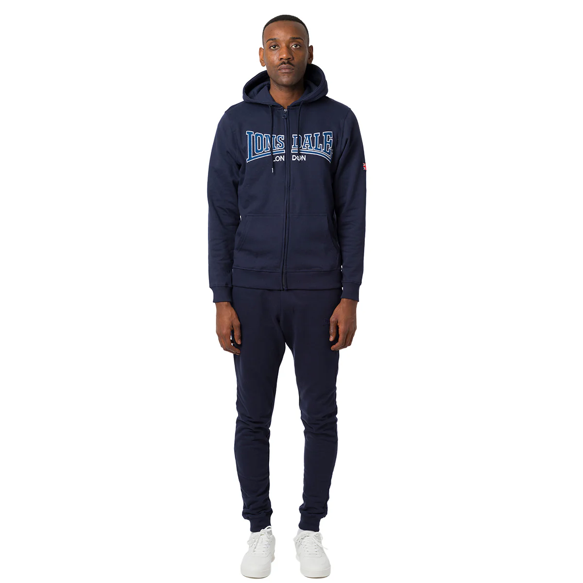 Tuta blu da uomo con giacca full zip e tasche a patta Lonsdale