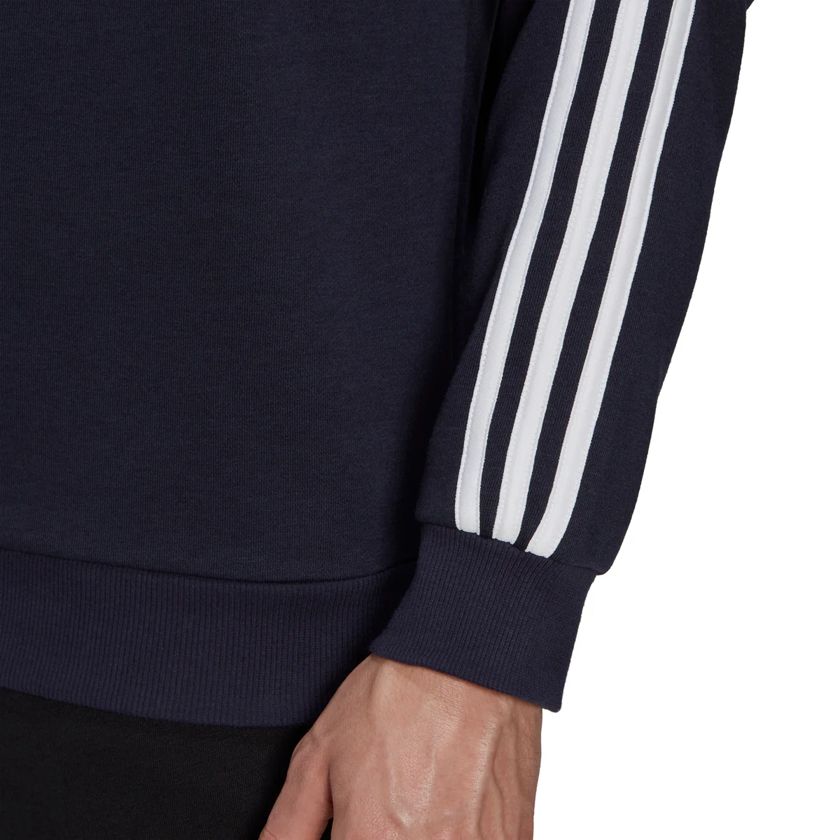 Felpa blu girocollo adidas Essentials French Terry 3-Stripes - Image 5