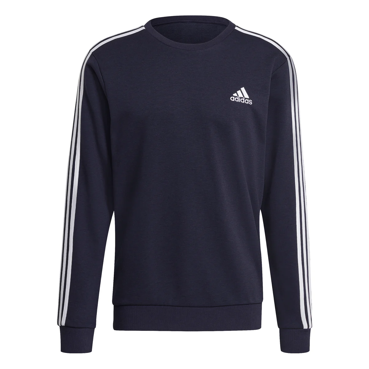 Felpa blu girocollo adidas Essentials French Terry 3-Stripes - Image 6