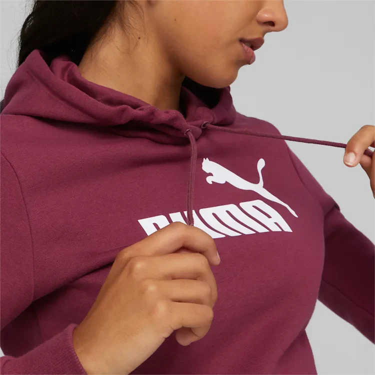 Felpa bordeaux da donna con logo Puma Essentials - Image 2