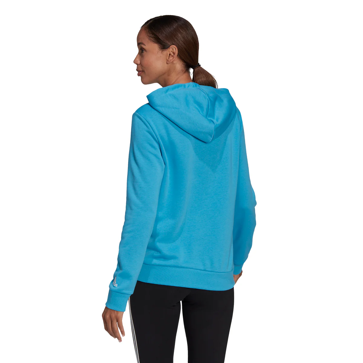 Felpa con cappuccio azzurra da donna adidas Essentials Logo - Image 3
