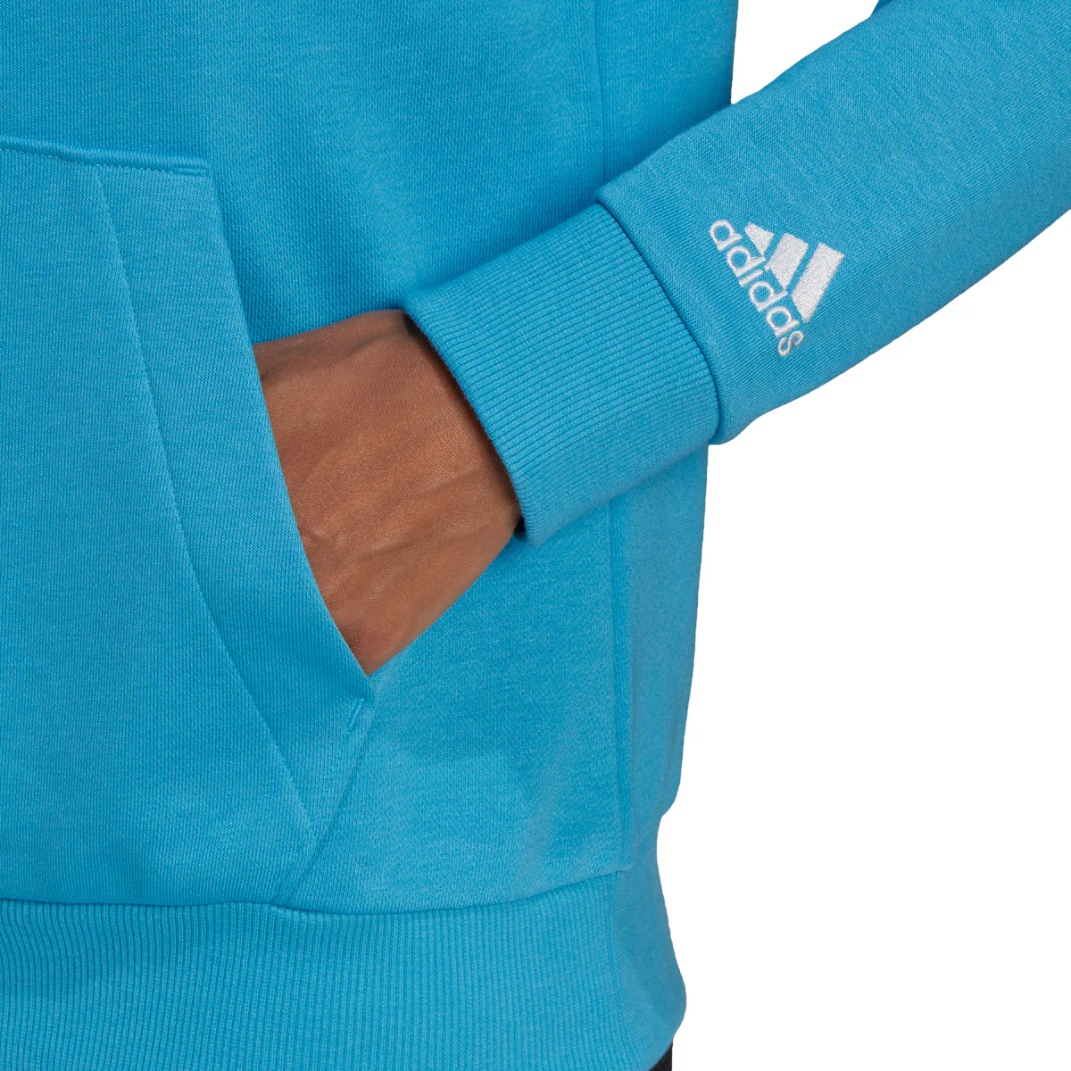 Felpa con cappuccio azzurra da donna adidas Essentials Logo - Image 4