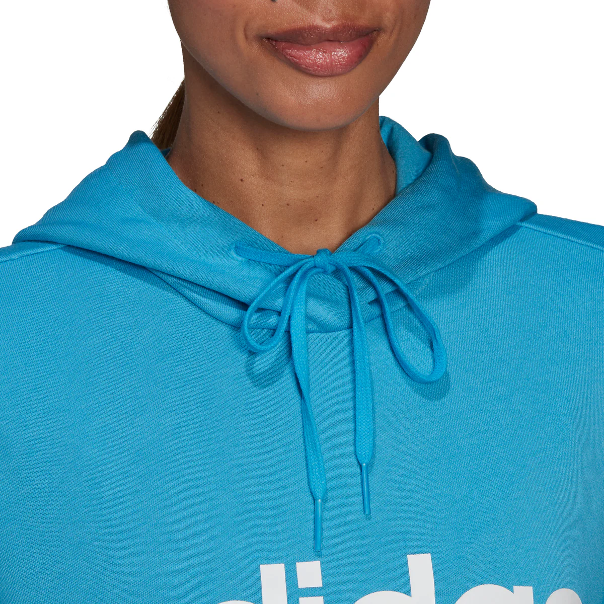 Felpa con cappuccio azzurra da donna adidas Essentials Logo - Image 5