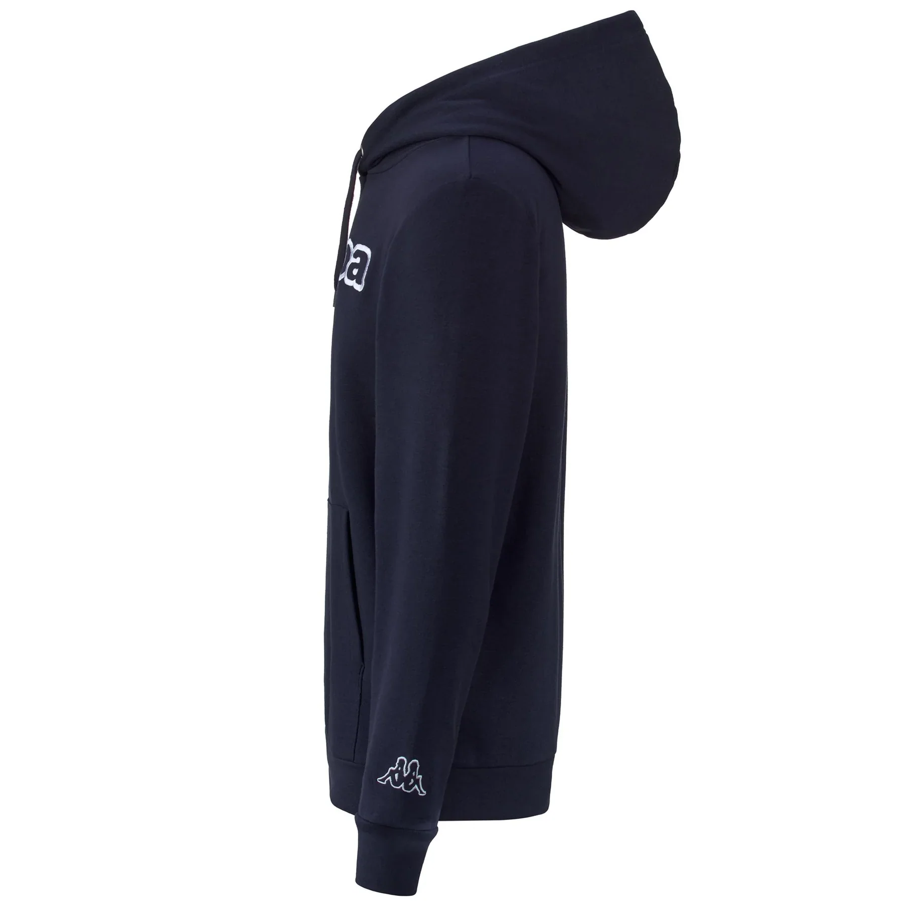 Felpa con cappuccio blu da uomo con logo bianco Kappa - Image 2