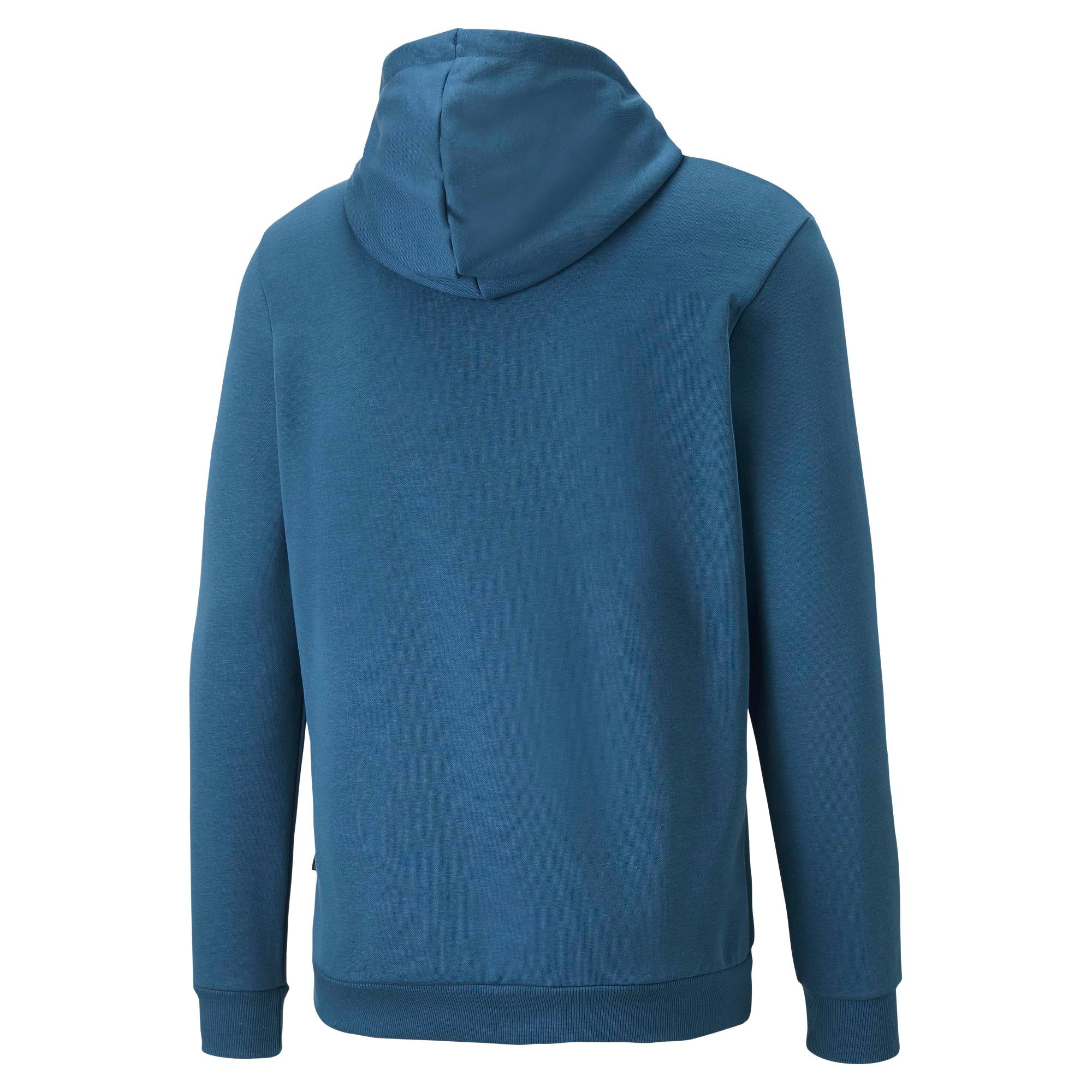 Felpa con cappuccio blu da uomo con logo sul petto Puma Essentials Big Logo - Image 7