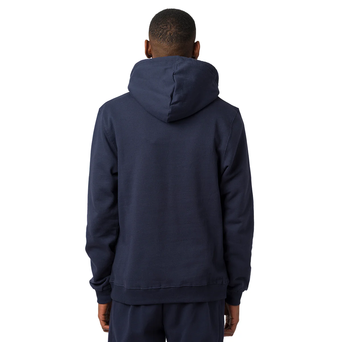 Felpa con cappuccio da uomo blu scuro con grande logo stampato a contrasto Lonsdale - Image 2