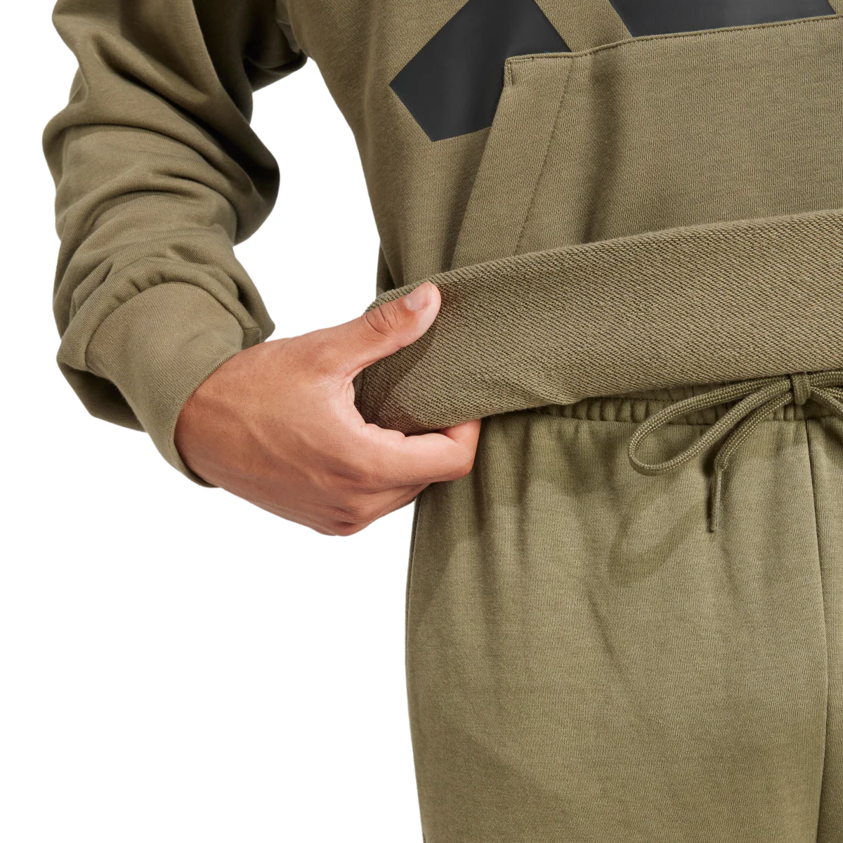 Felpa con cappuccio da uomo verde militare adidas con maxi logo - Image 4