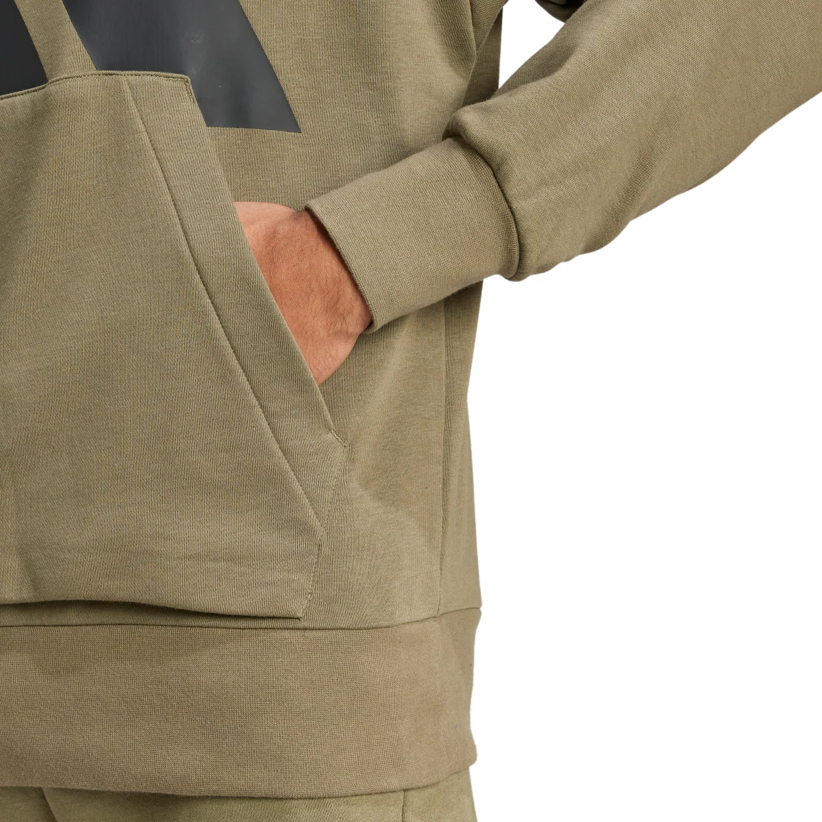 Felpa con cappuccio da uomo verde militare adidas con maxi logo - Image 5