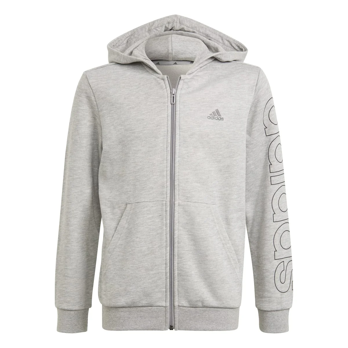 Felpa con cappuccio grigia da bambino adidas Essentials