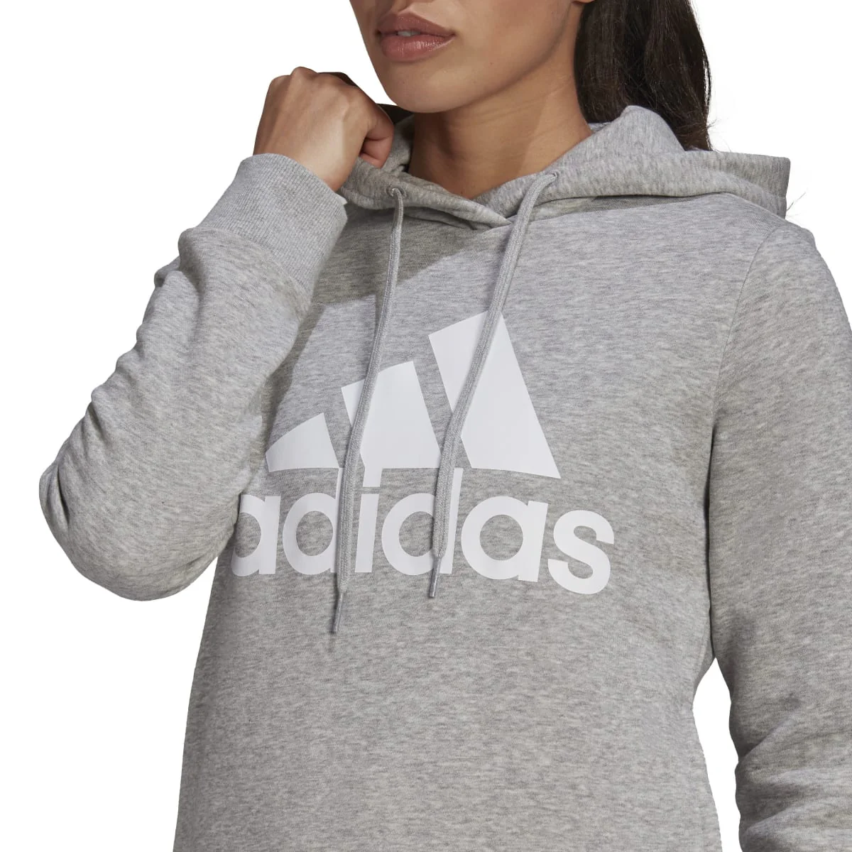 Felpa con cappuccio grigia da donna adidas LOUNGEWEAR Essentials Logo Fleece - Image 4