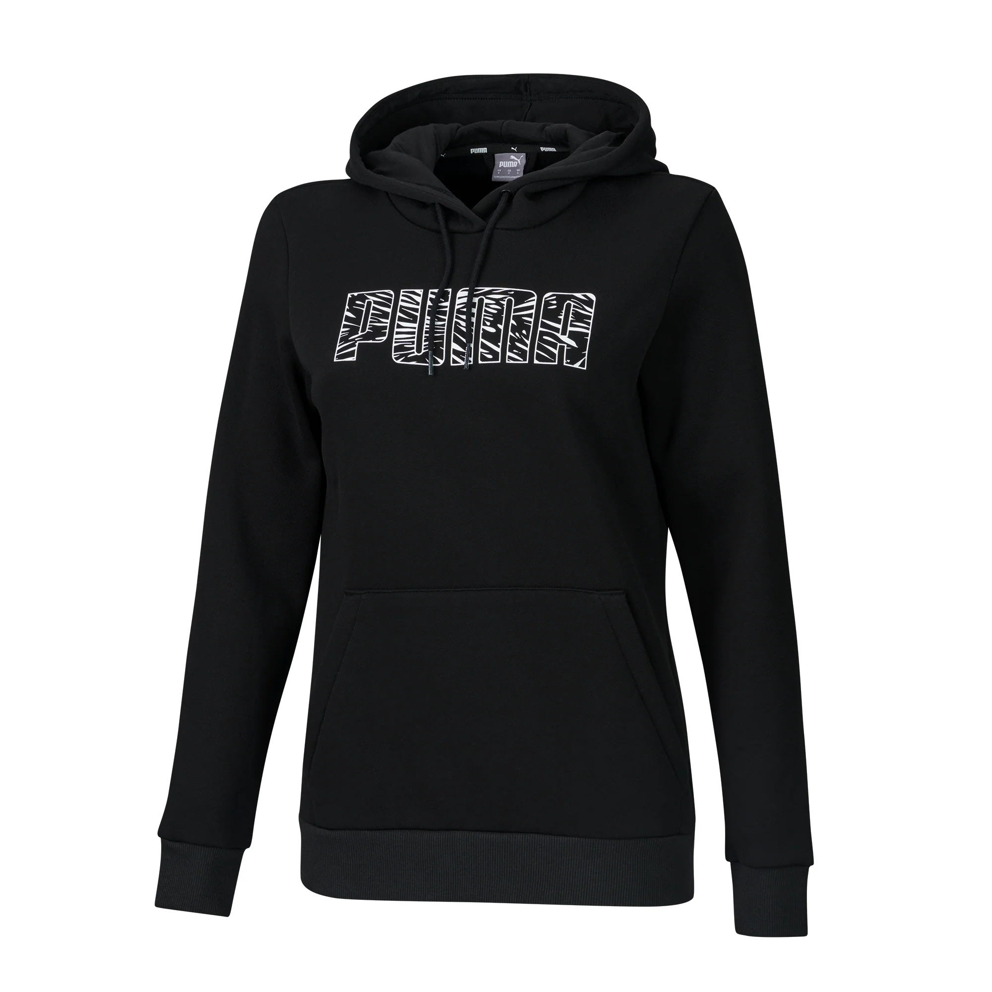 Felpa con cappuccio nera con logo a contrasto Puma Graphic