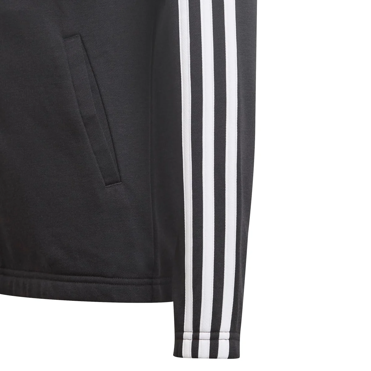 Felpa con cappuccio nera da bambina adidas Essentials 3-Stripes - Image 4