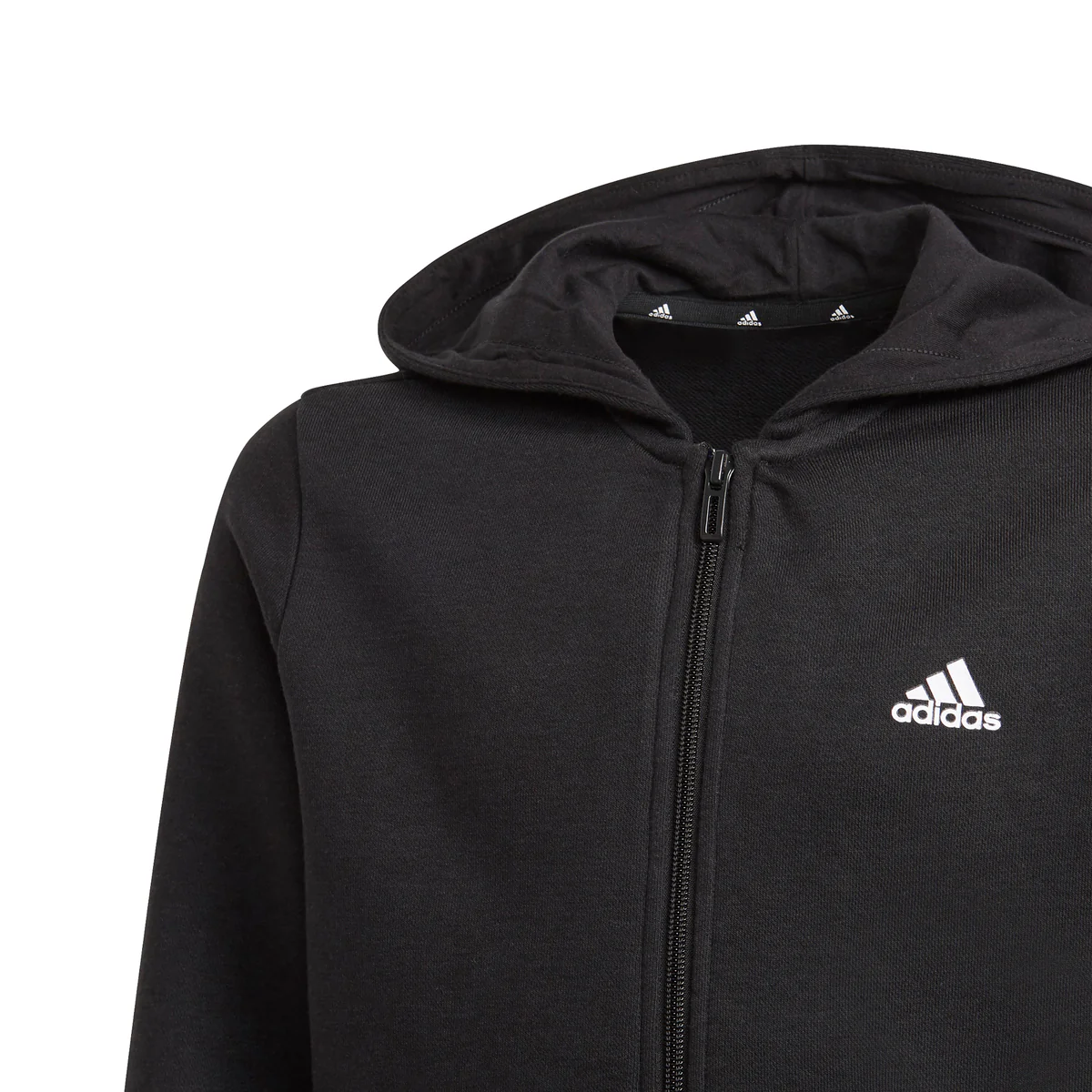 Felpa con cappuccio nera da bambino adidas Essentials - Image 3