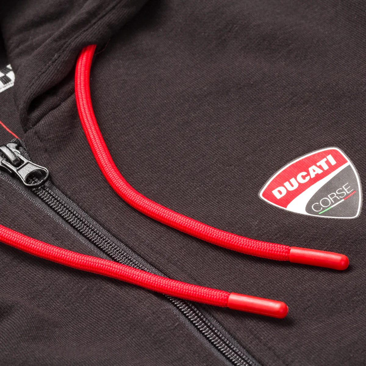 Felpa con cappuccio nera da bambino con logo e stampa sul lato Ducati Corse - Image 4