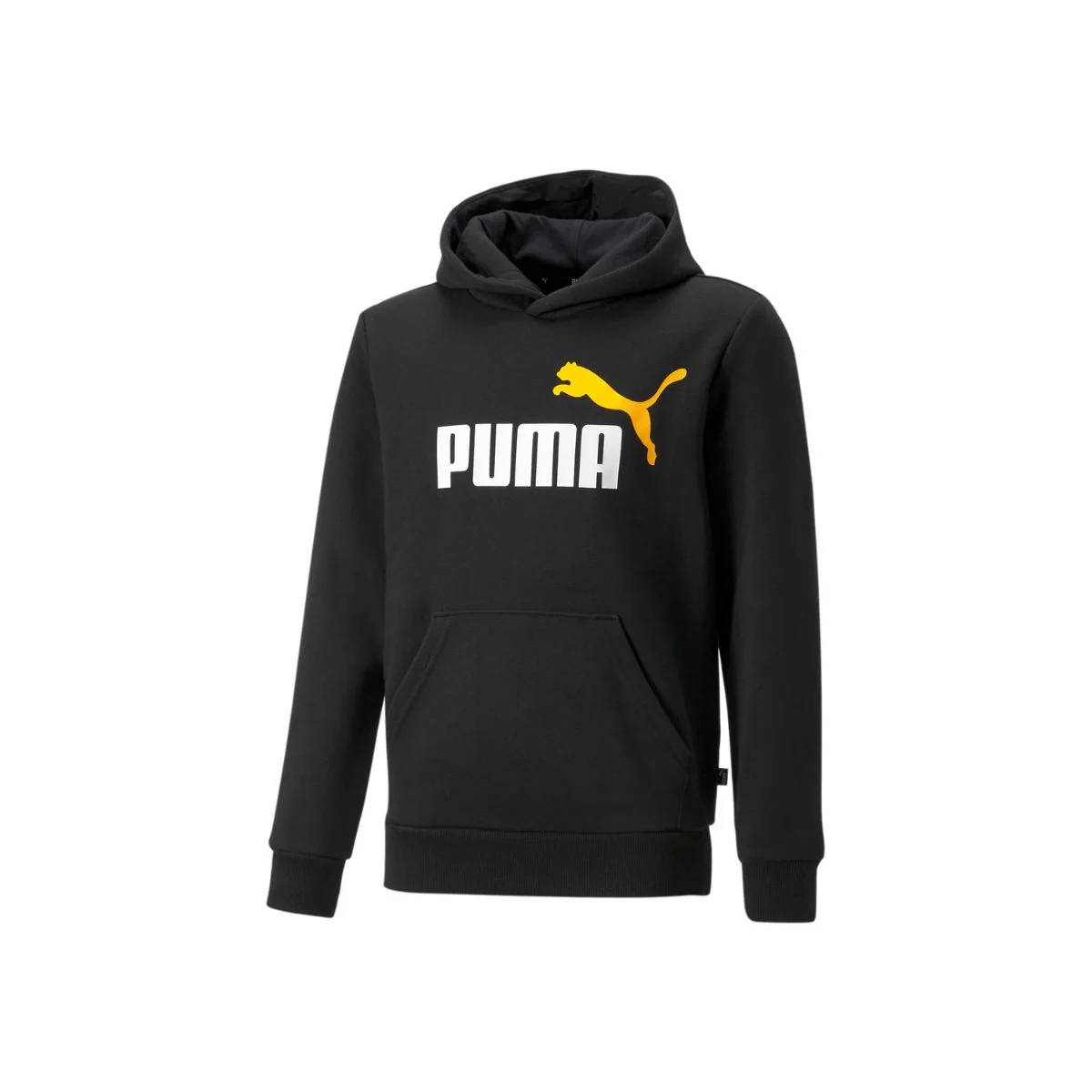 Felpa con cappuccio nera da bambino Puma Essentials+ 2 Two-Tone Big Logo