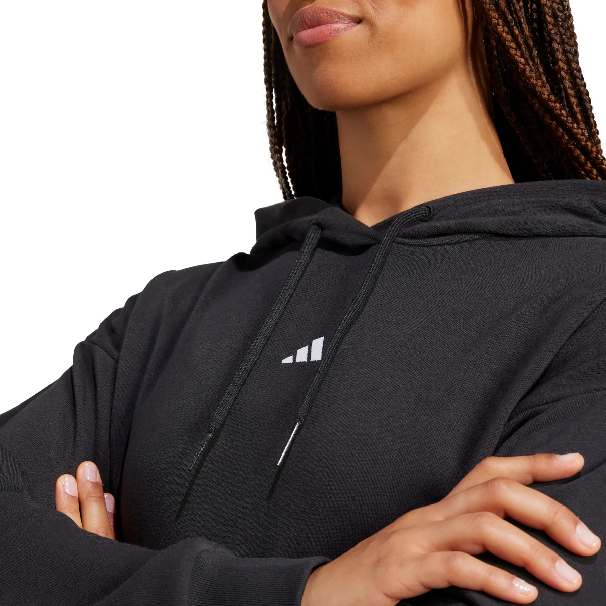 Felpa con cappuccio nera da Donna con logo adidas - Image 5