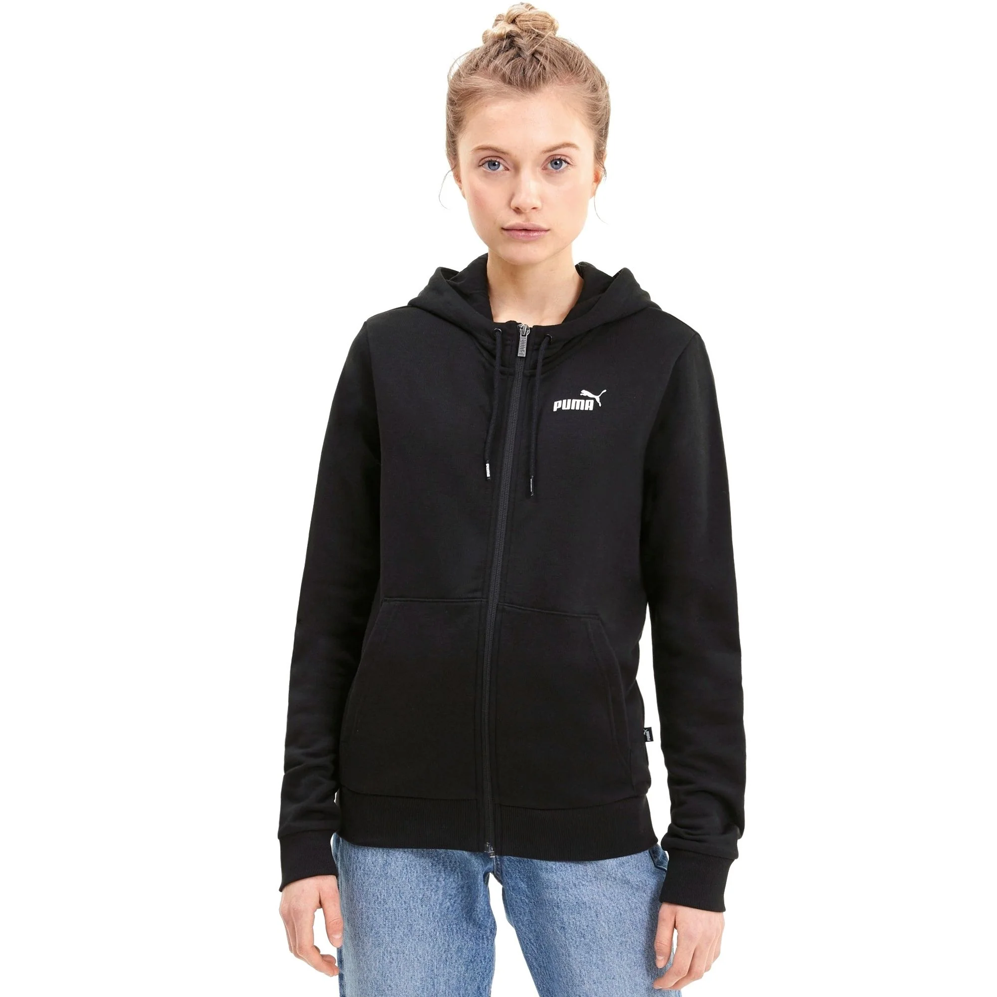 Felpa con cappuccio nera Puma Essentials+ Metallic