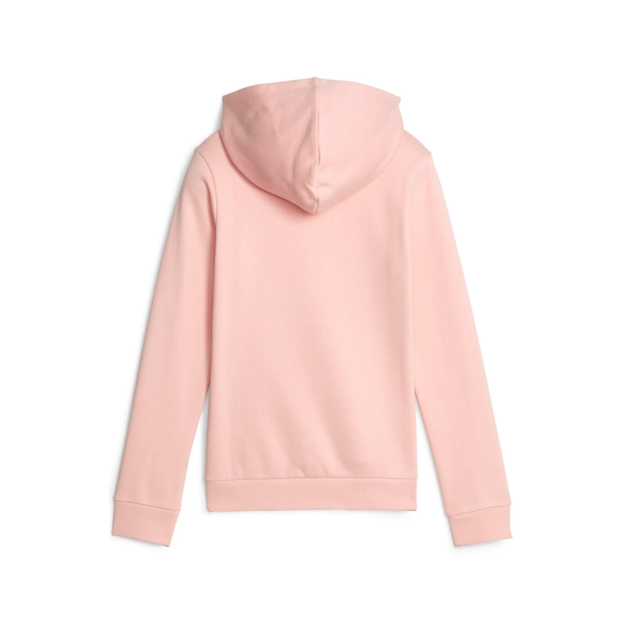 Felpa con cappuccio rosa da bambina con logo argento Puma Essentials - Image 2