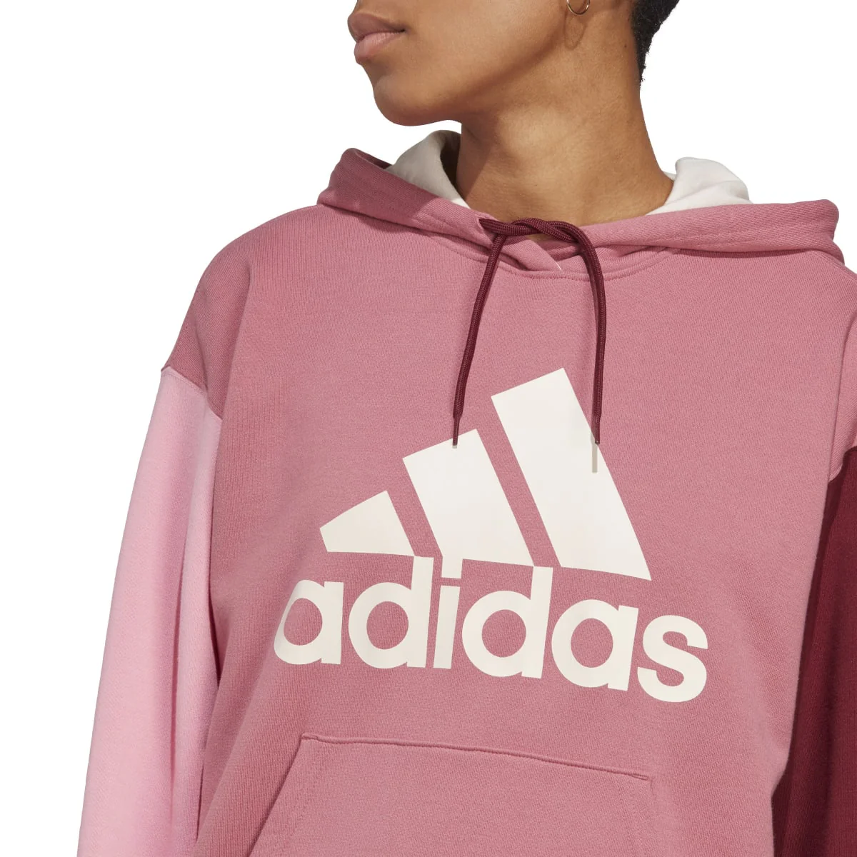 Felpa con cappuccio rosa da donna adidas Essentials Big Logo Oversized French Terry - Image 7