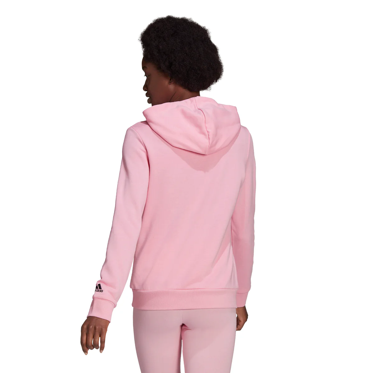 Felpa con cappuccio rosa da donna adidas Essentials Logo - Image 3