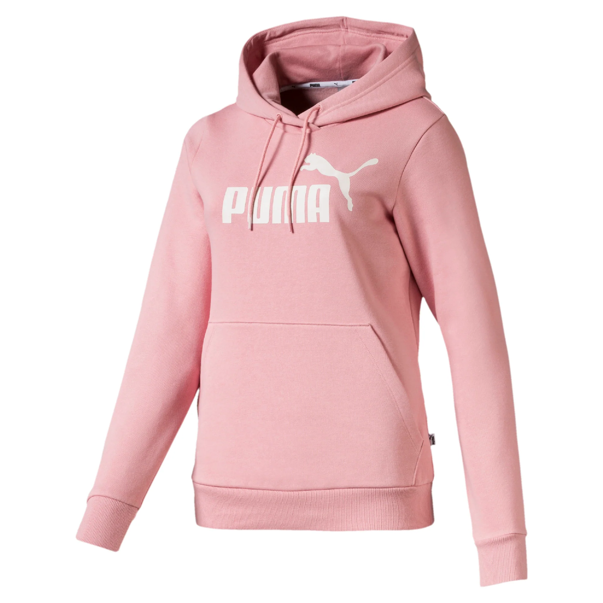 Felpa con cappuccio rosa Puma Essentials Logo - Image 4