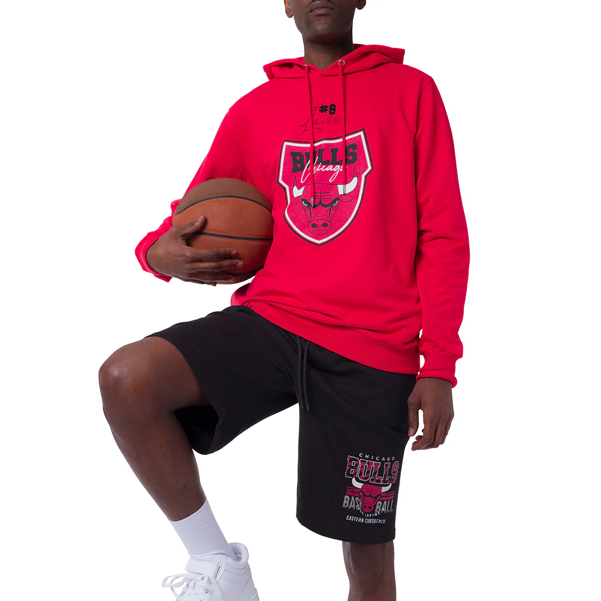 Felpa con cappuccio Rossa da Uomo con tasche e stampa Chicago Bulls e Lavine NBA - Image 2