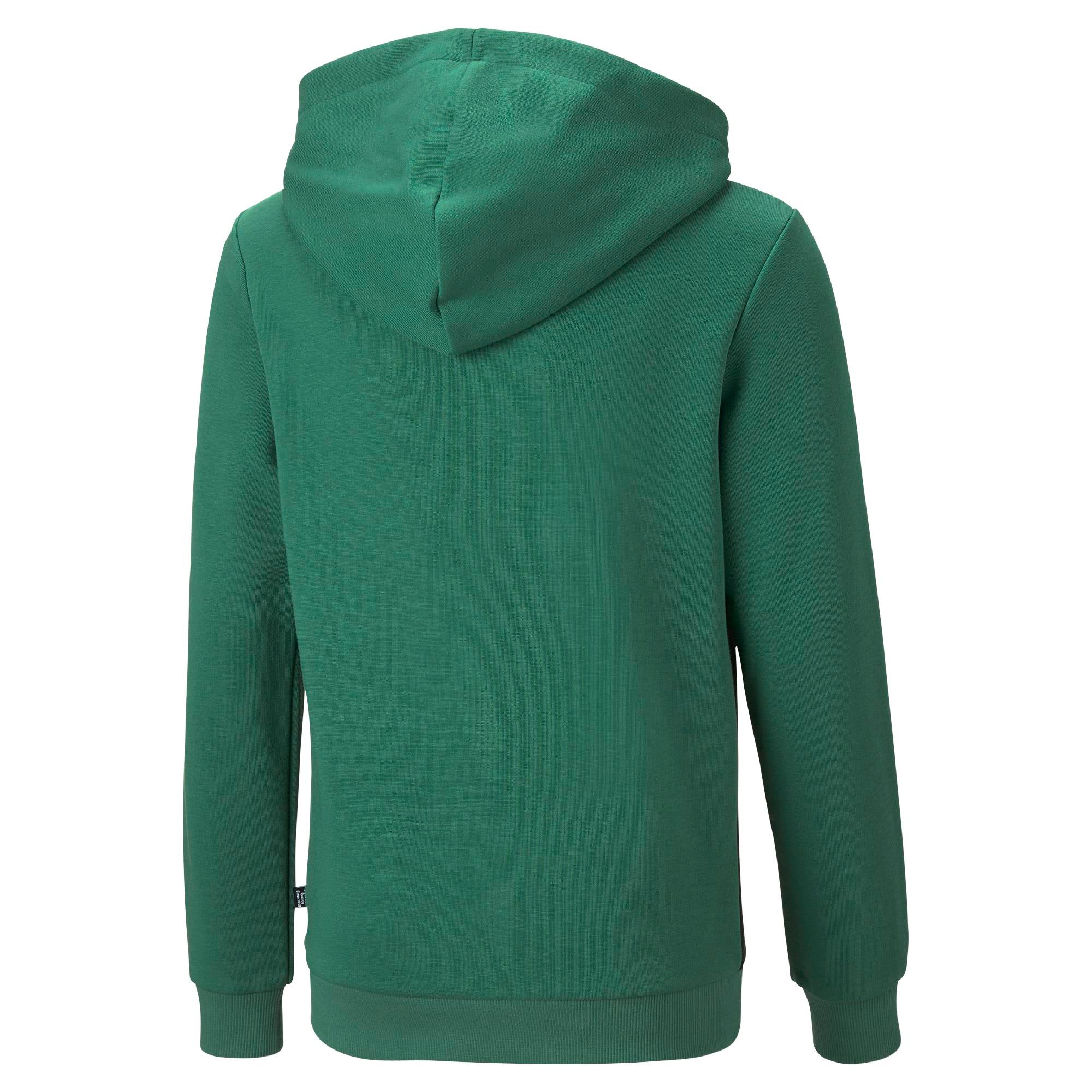Felpa con cappuccio verde da bambino Puma Essentials+ Colorblock - Image 6
