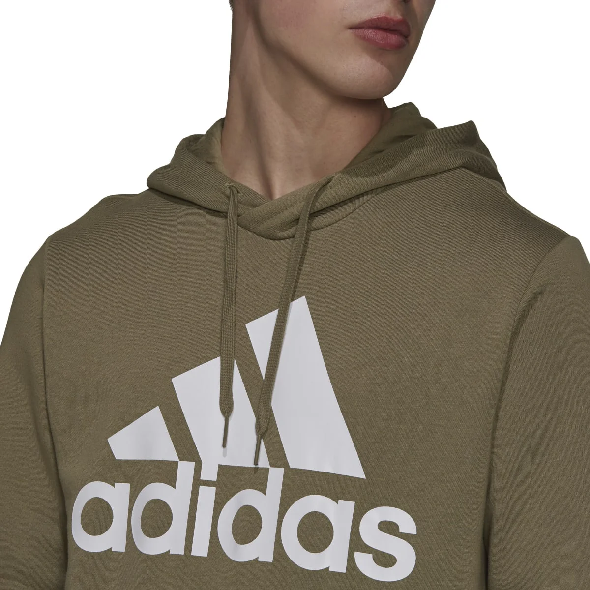 Felpa con cappuccio verde da uomo adidas Essentials Fleece Big Logo - Image 4