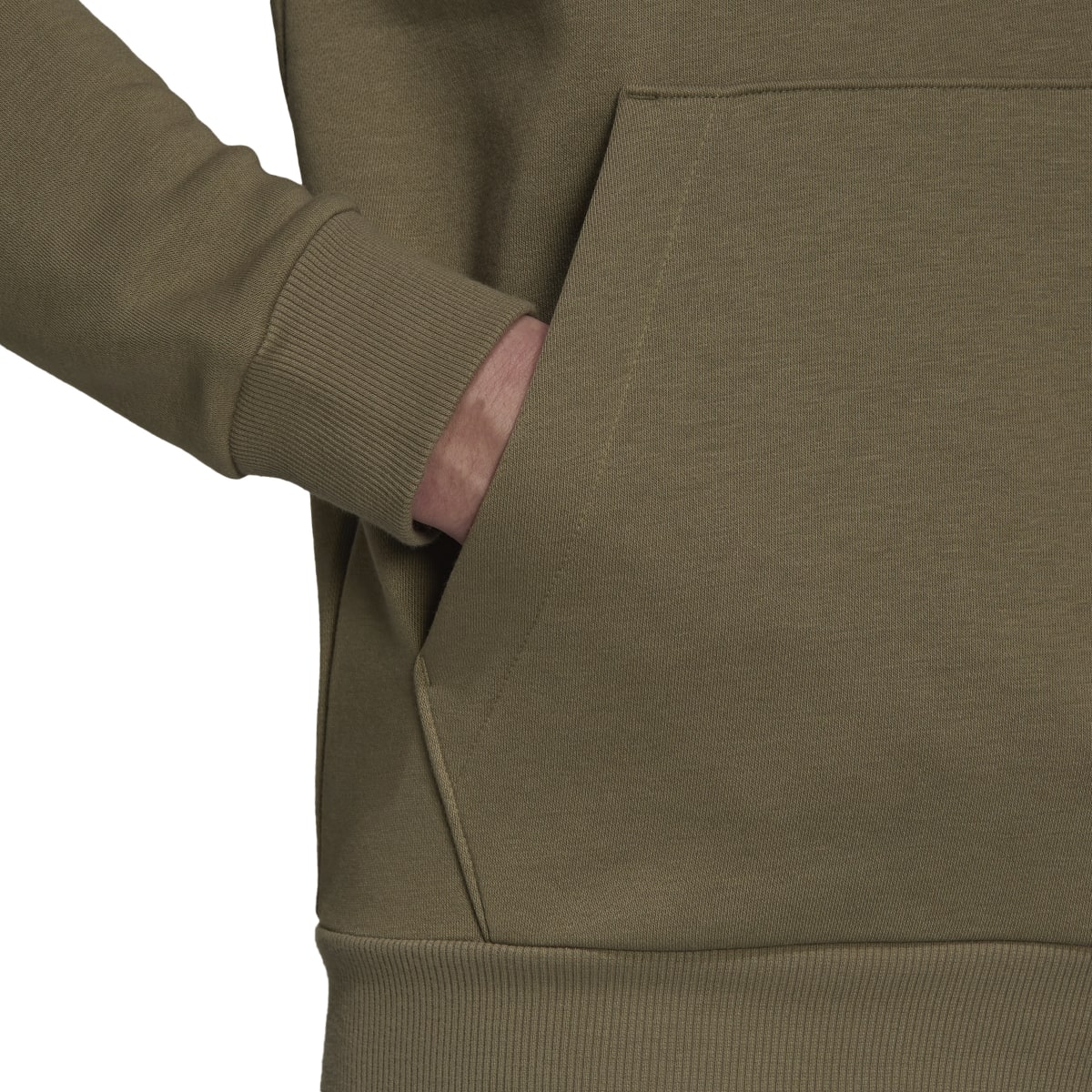 Felpa con cappuccio verde da uomo adidas Essentials Fleece Big Logo - Image 5