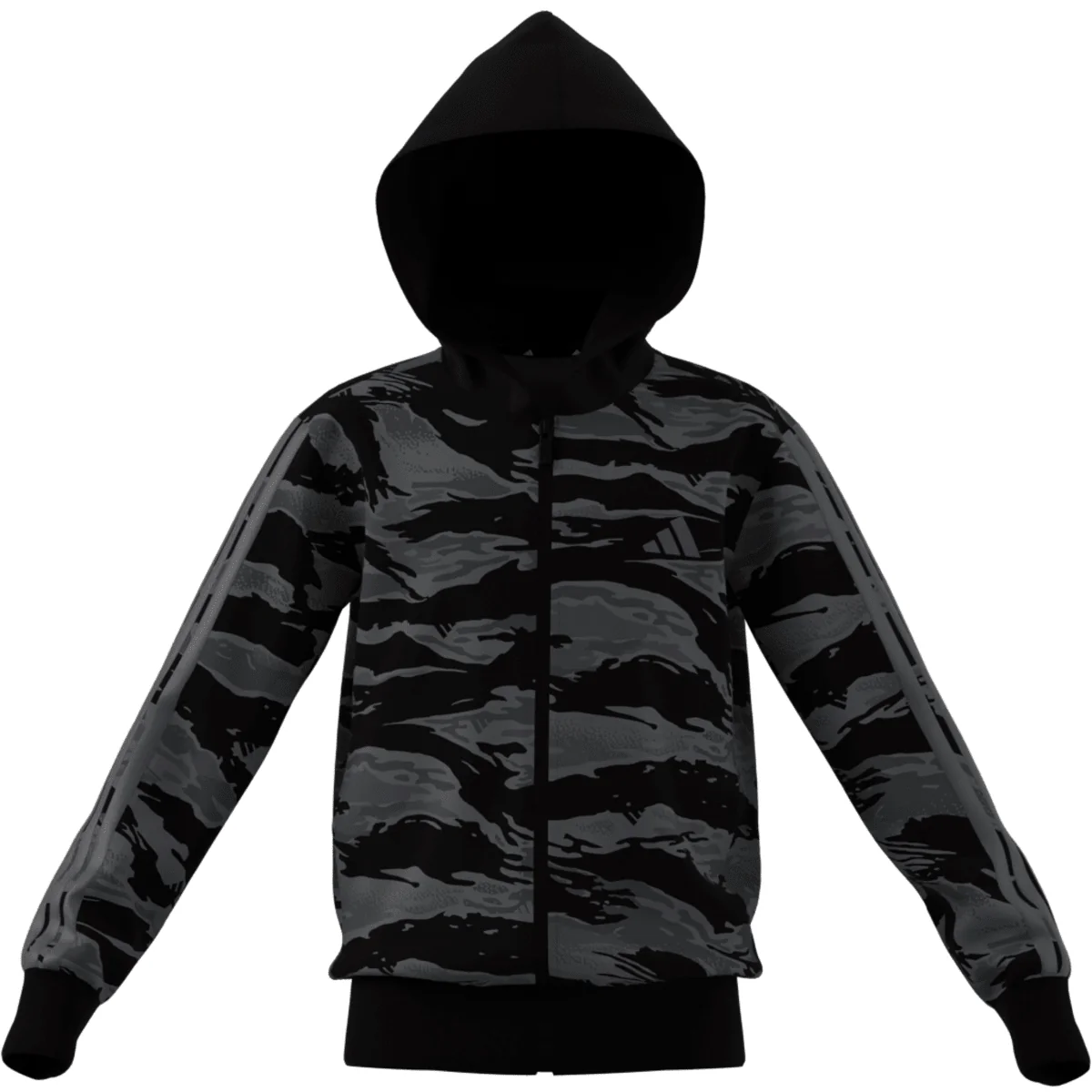 Felpa con zip da Ragazzo e Ragazza nera con stampa camouflage adidas - Image 6