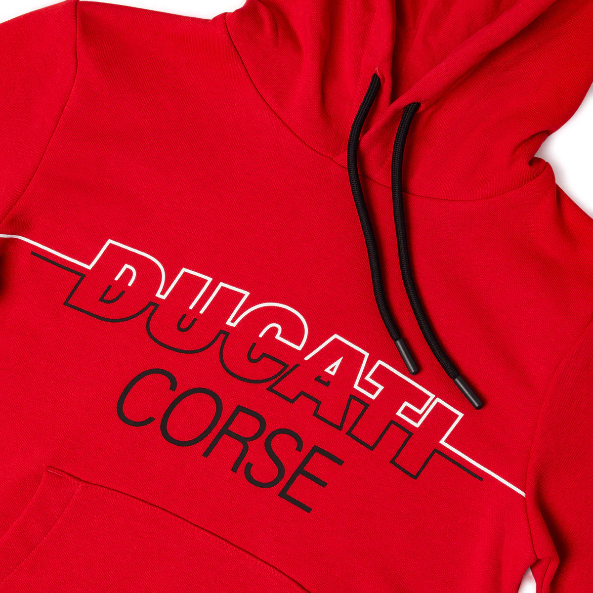 Felpa da Bambino con cappuccio rossa e tasca a marsupio Ducati Corse - Image 2