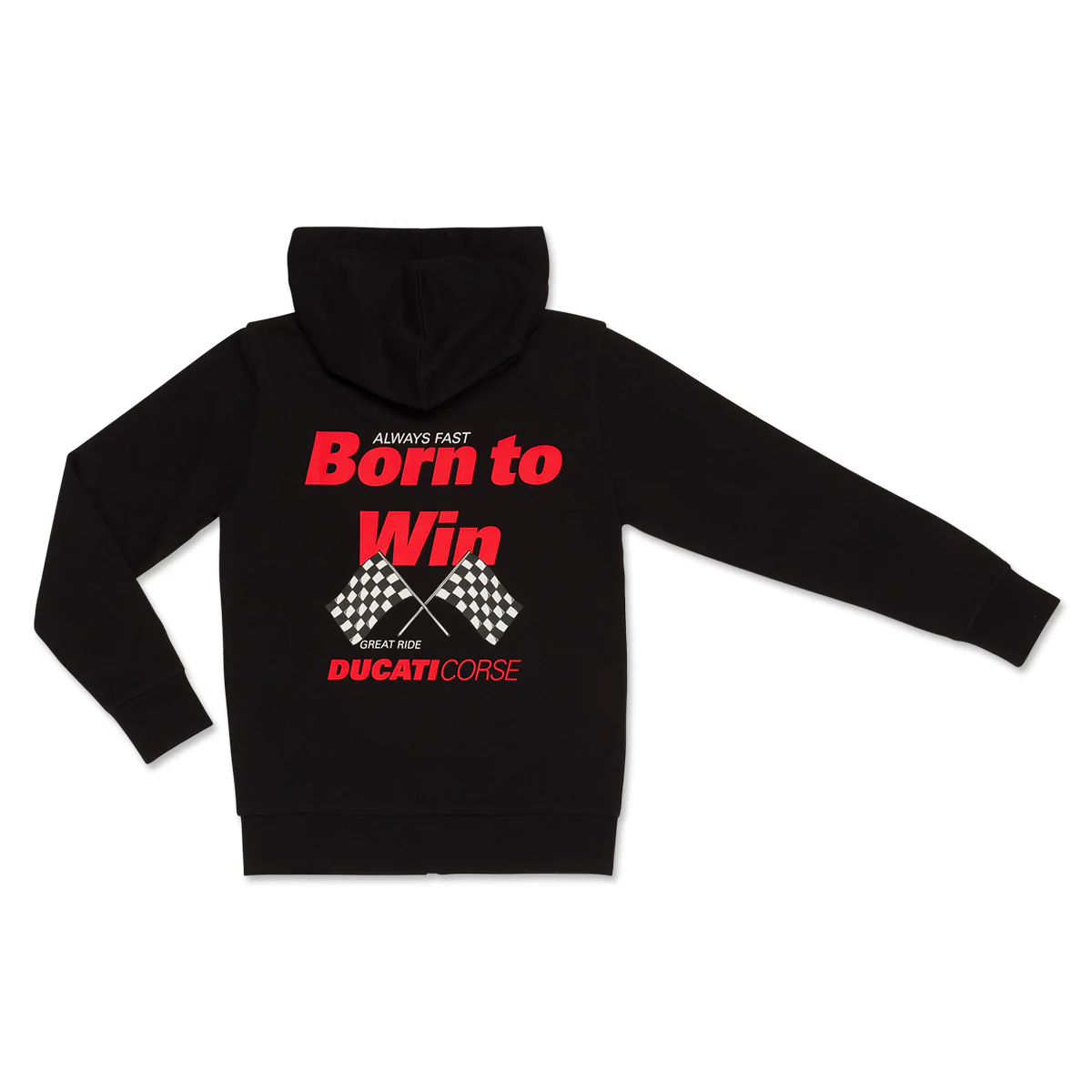 Felpa da bambino con zip e cappuccio nera Ducati Corse - Image 2