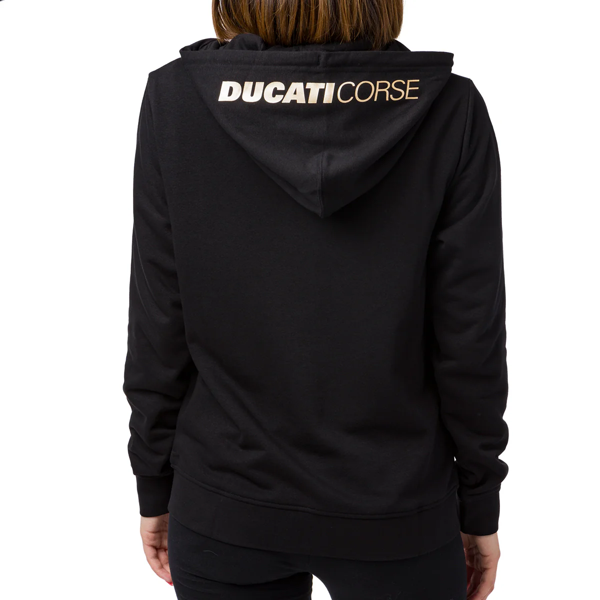 Felpa da donna nera con logo a contrasto Ducati Corse - Image 3
