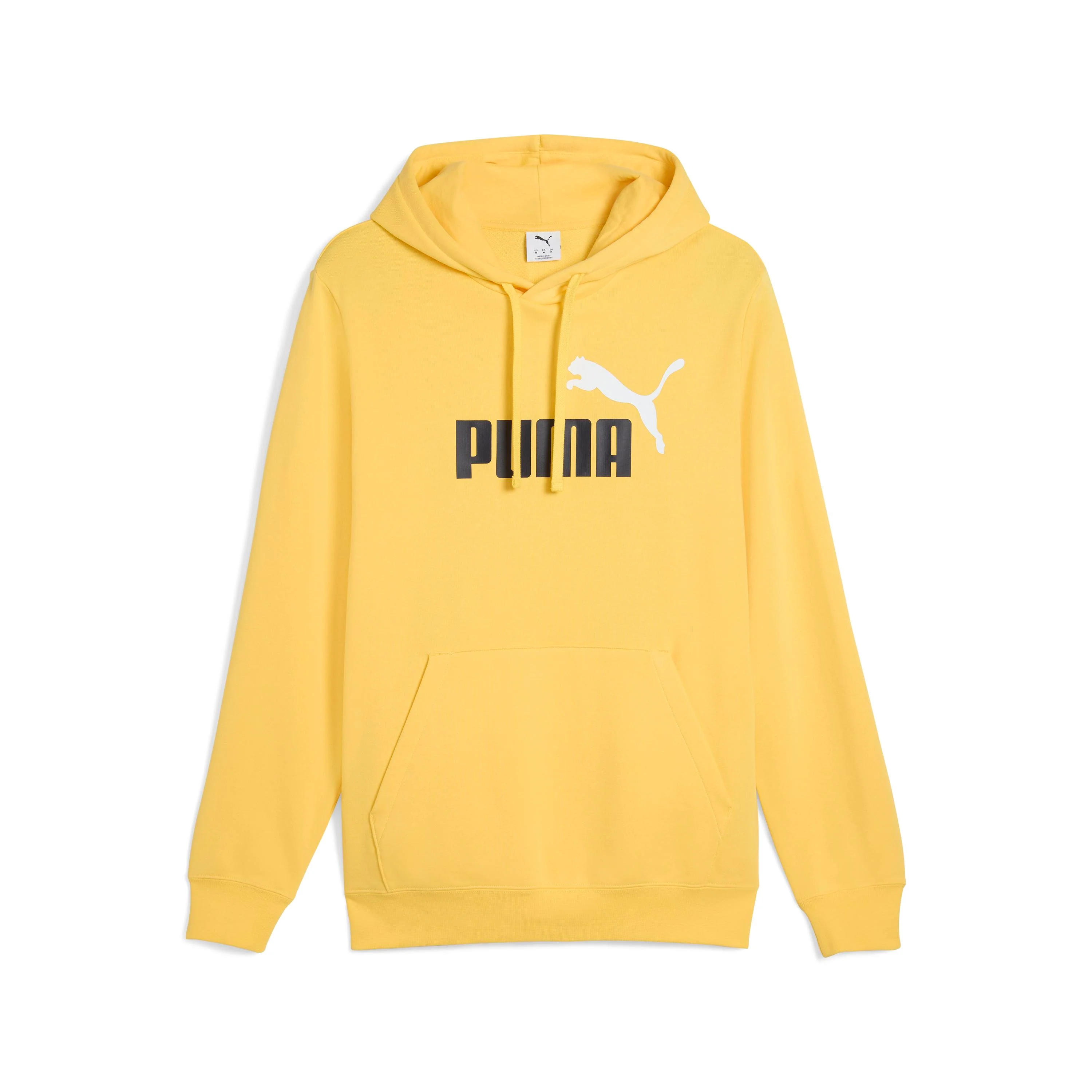 Felpa da uomo gialla in cotone con cappuccio e logo a contrasto Puma - Image 3