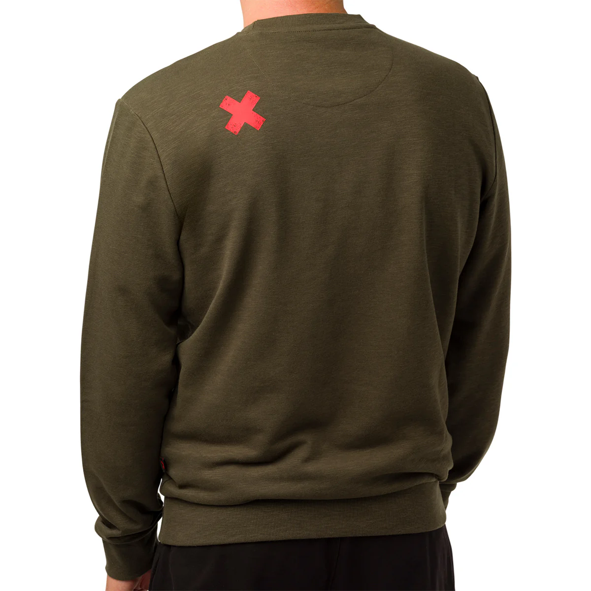 Felpa girocollo da uomo verde militare con logo Ducati Scrambler - Image 2