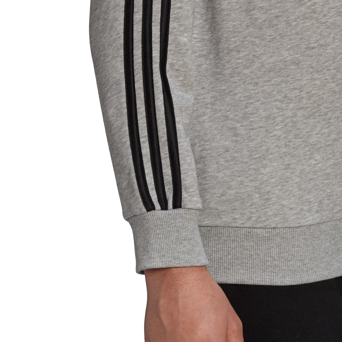 Felpa girocollo grigia da uomo adidas Essentials French Terry 3-Stripes - Image 5