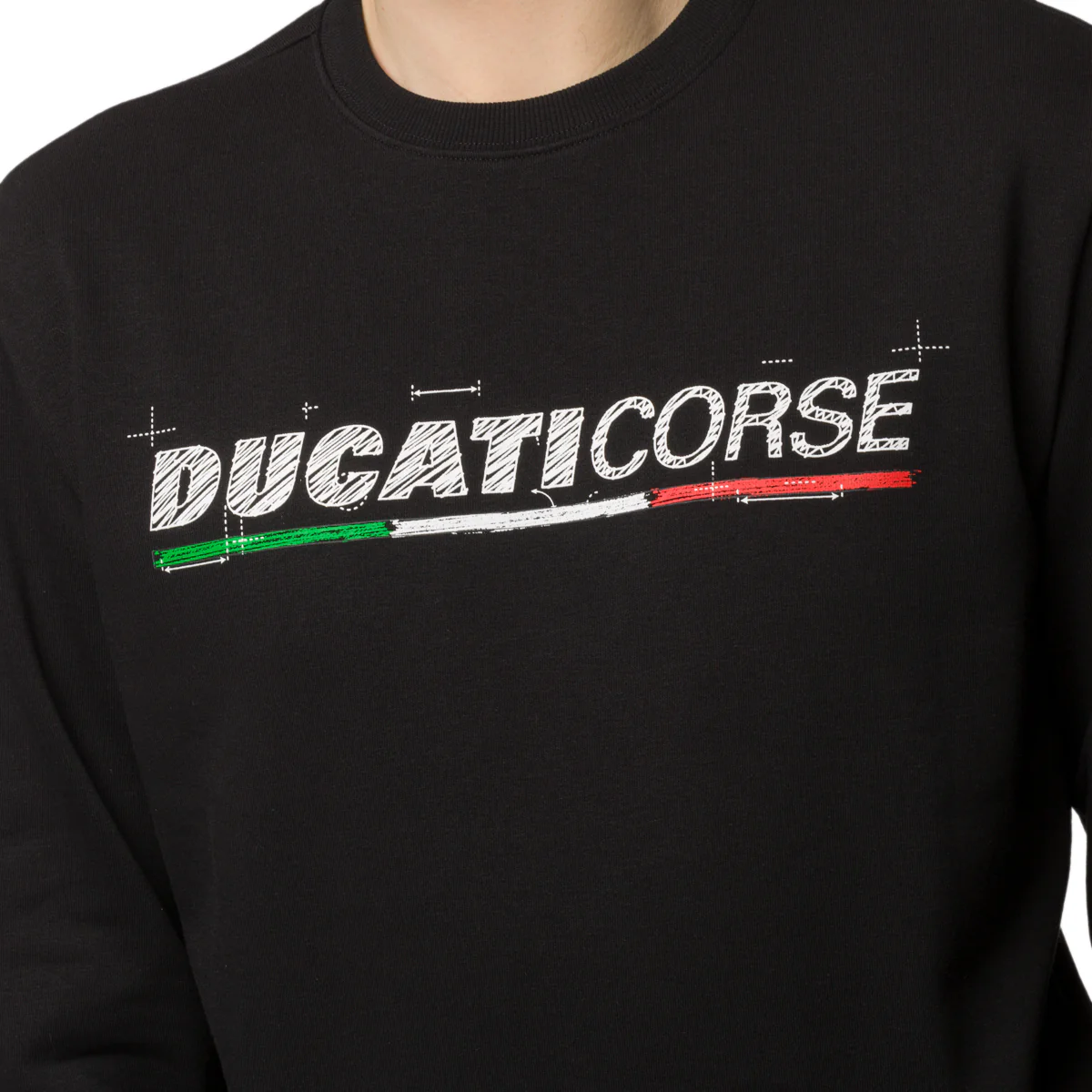Felpa girocollo nera da uomo con logo sul petto Ducati Corse Edo - Image 3