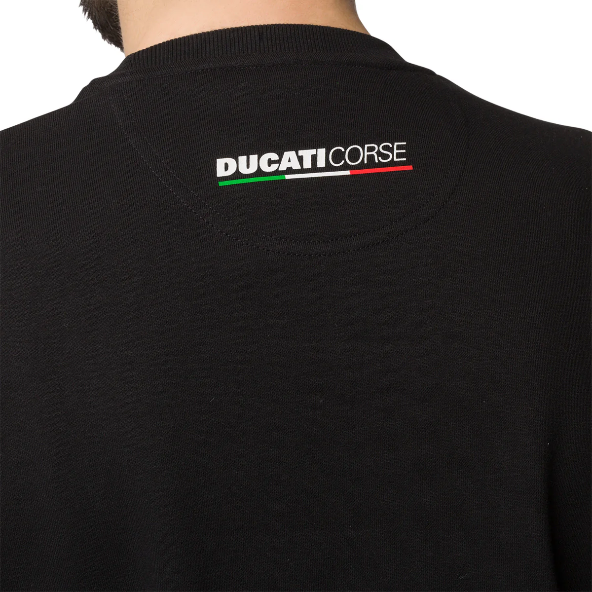 Felpa girocollo nera da uomo con logo sul petto Ducati Corse Edo - Image 4
