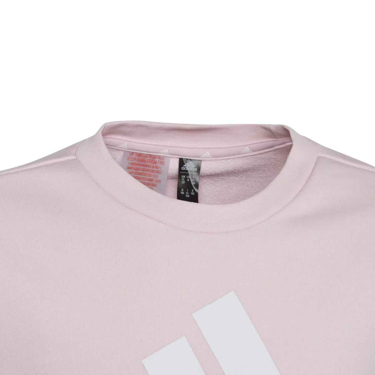 Felpa girocollo rosa da bambina con logo bianco adidas - Image 4