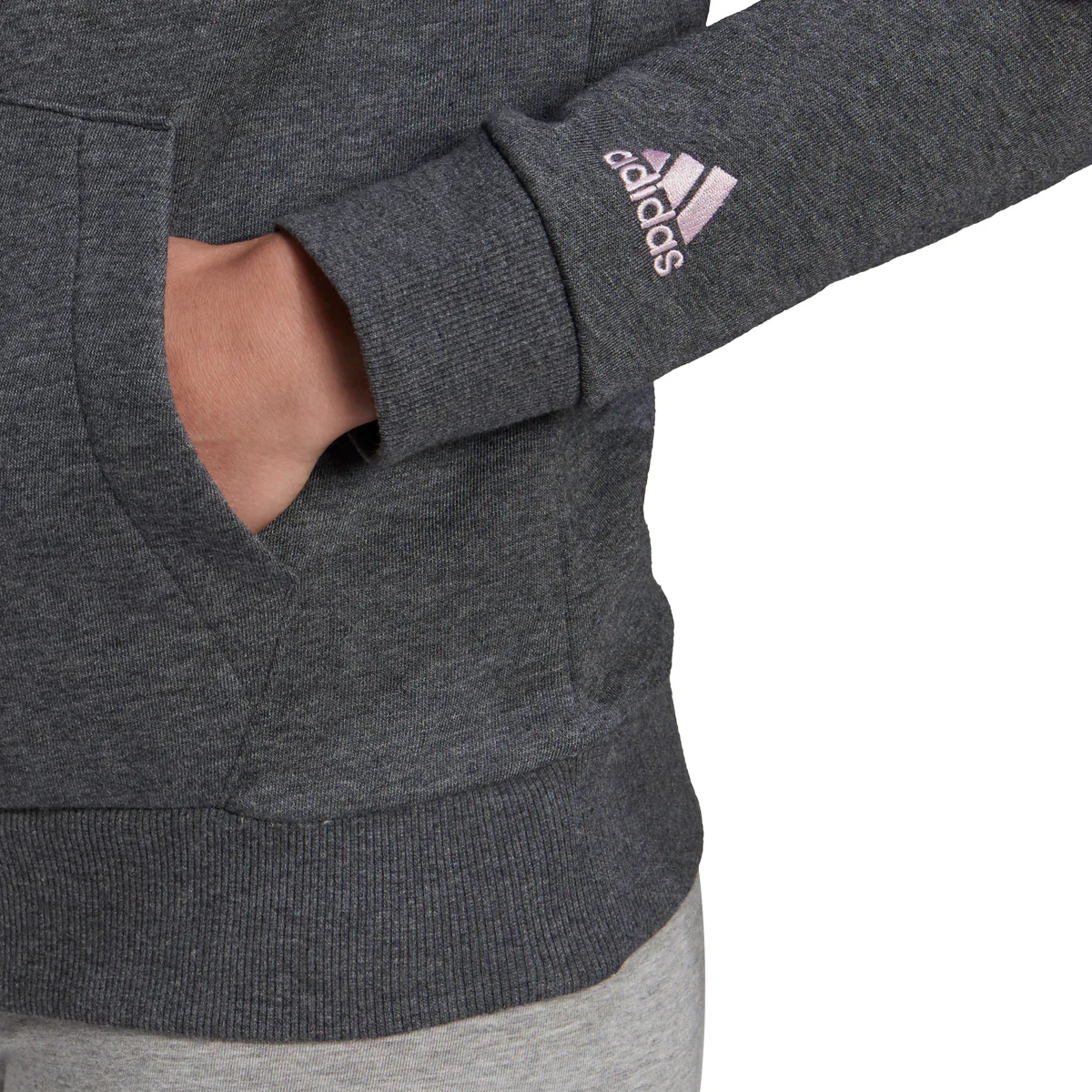 Felpa grigia con cappuccio adidas Essentials Logo - Image 5
