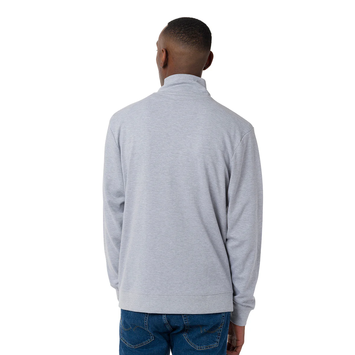 Felpa grigia da Uomo con zip in contrasto e logo frontale Navy Sail - Image 2